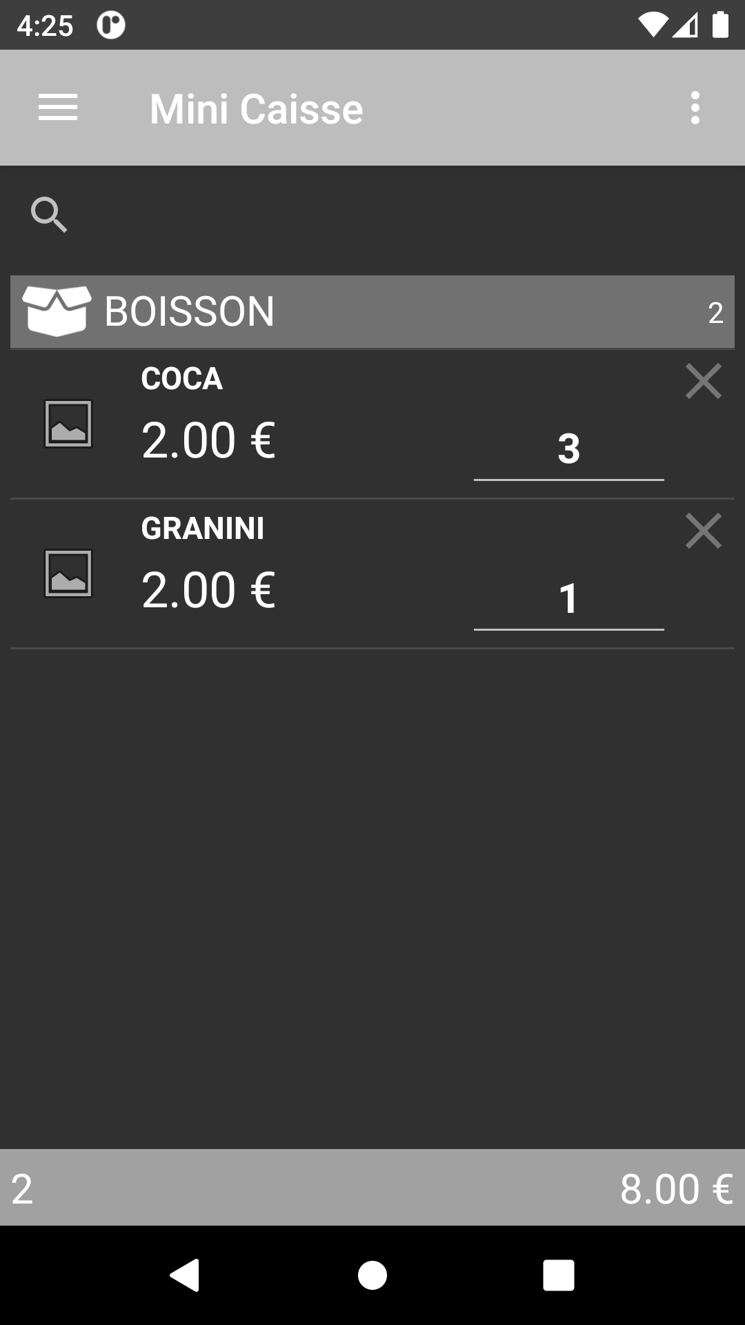 Panier caisse